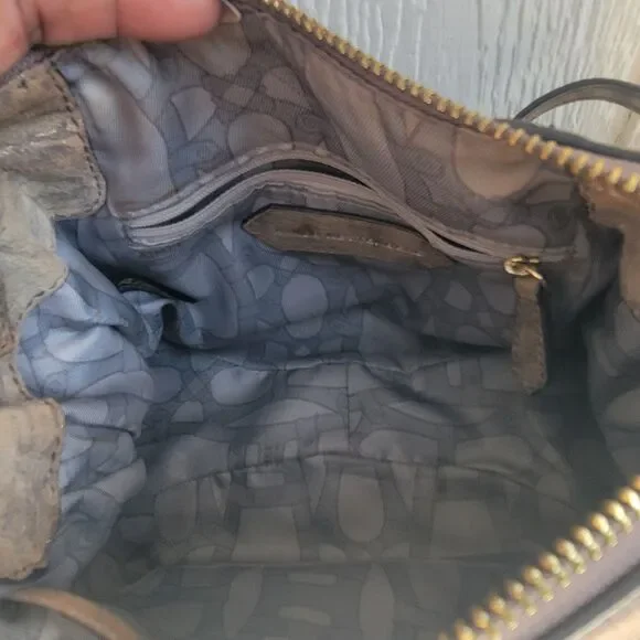 Aimee Kestenberg Jaden Mini Crossbody Grey Metallic Pearl Lizard - Picture 4 of 4